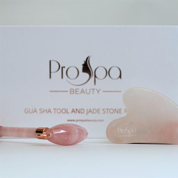 Instrument Gua Sha și Rolă din Piatră de Jad